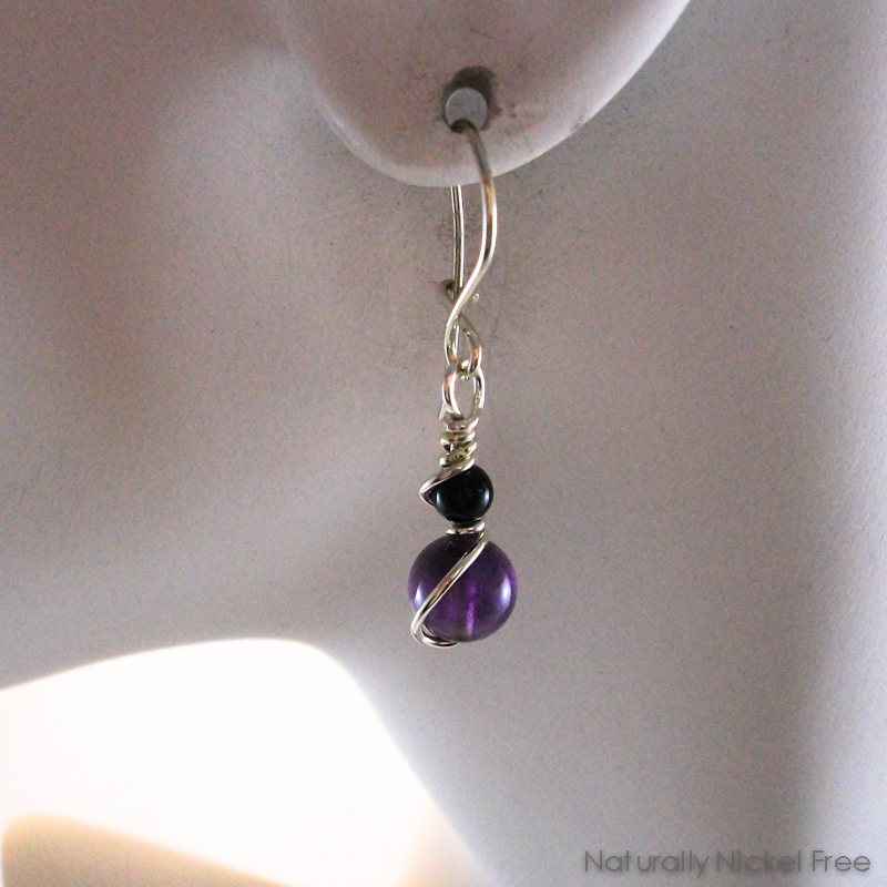 Amethyst Argentium Interchangeable Earrings