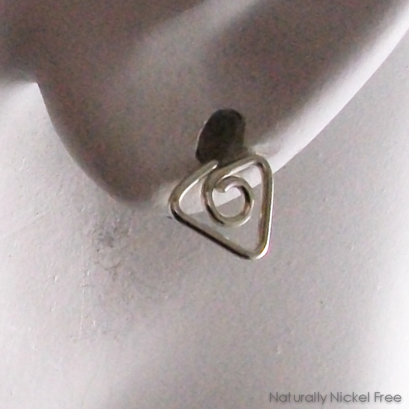 Argentium Silver Triangle Earrings