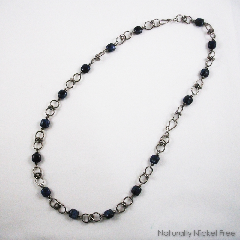Figure-8 Necklace with Sodalite Bead Accents