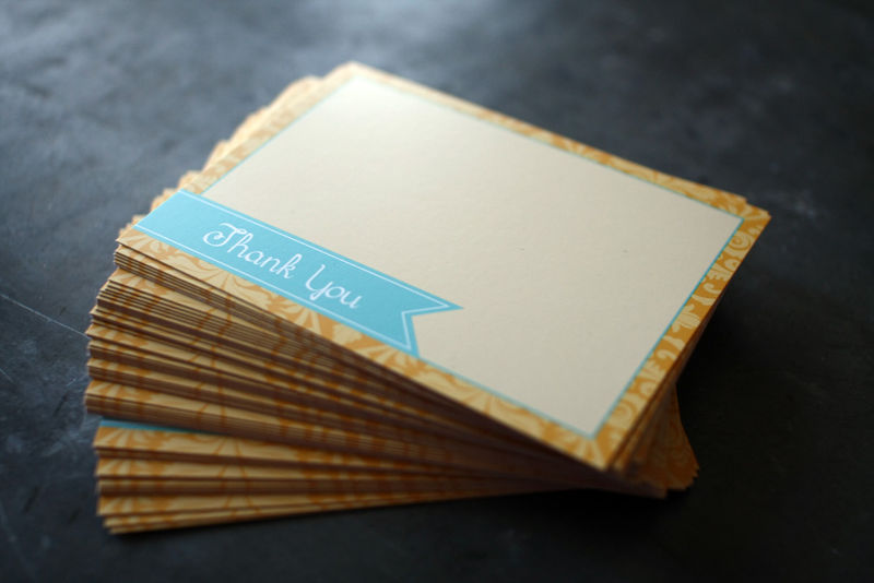 Teal and Gold Thank You Cards - Featured in 2012 Golden Globes Celebrity Gift Lounge - product images  of 