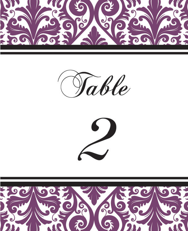 Damask Table Number Wine Label Stickers - product images  of 