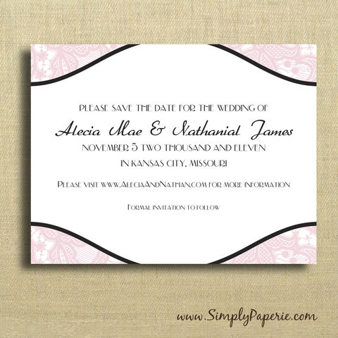 Vintage,Lace,Save,the,Dates,Wedding, Save the Date, Card, vintage, lace, classic, custom, personalized, pink, black, elegant, grey, teal, purple
