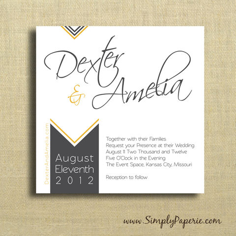 Chevron,Wedding,Invitations,Wedding Invitation, rsvp, chevron, modern, gold, mustard yellow, black, custom, personalized, grey