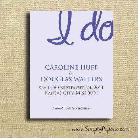 I,Do,Save,the,Date,Cards,Weddings, Invitation, Save the Date, bright, wedding invitation, wedding stationery, fun, playful, purple, I Do, flat card, modern, pretty, cute, casual