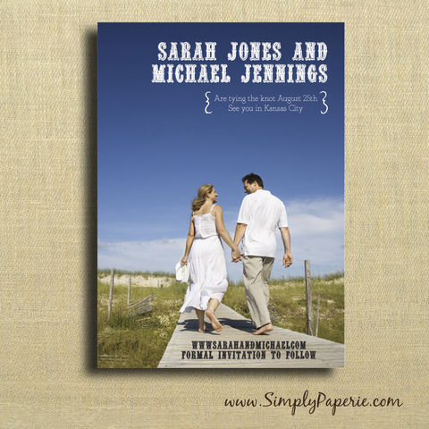 Statement,Photo,Save,the,Dates,Wedding, Save the Date, Card, photograph, engagement photo, custom, personalized, announcement, 5 x 7