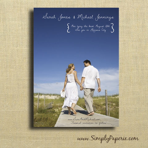 Handwritten,Photo,Save,the,Dates,Wedding, Save the Date, Card, photograph, engagement photo, custom, personalized, announcement, 5 x 7