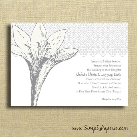 Iris,Wedding,Invitations,Wedding Invitation, rsvp, iris, floral, elegant, formal, flower, grey, black, custom, personalized, white, cream, announcement