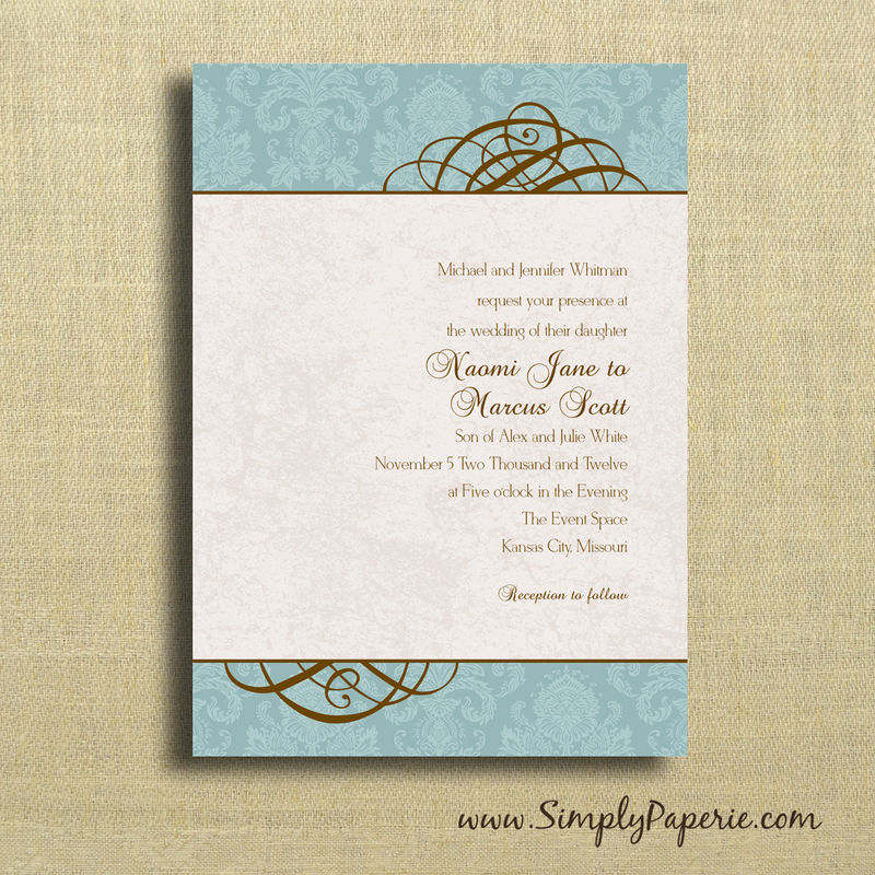 Teal Swirl Wedding Invitations - product images  of 