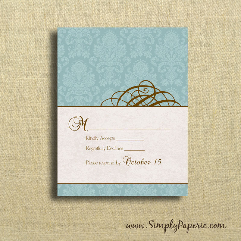 Teal Swirl Wedding Invitations - product images  of 