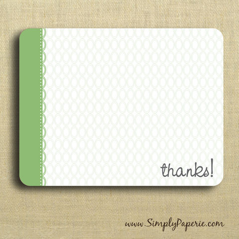 Thanks!,Green,Greeting,Notecards,Paper Goods, Cards, Blank, bright, notecard, note, card, geometric, circles, polka dot, flat, thanks, green, lime, thank you card set, The Artisan Group, ink, envelope