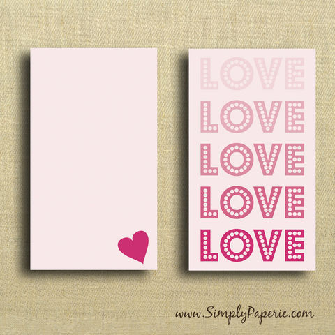 LOVE,Mini,Card,Valentine, pink, love, heart, sweet, femenine, greeting card, Paper Goods, Cards ,Blank, notecard, gift card, blank, The Artisan Group, mini card, small, note card, envelope