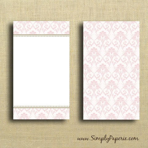 Pink,Damask,Mini,Card,Valentine, pink, damask, gold, elegant, wedding, wedding card, sweet, femenine, greeting card, Paper Goods, Cards, Blank, notecard, gift card, blank, The Artisan Group, mini card, small, note card, envelope