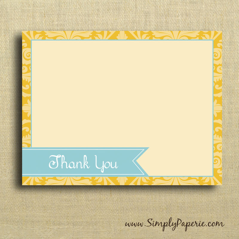Teal and Gold Thank You Cards - Featured in 2012 Golden Globes Celebrity Gift Lounge - product images  of 
