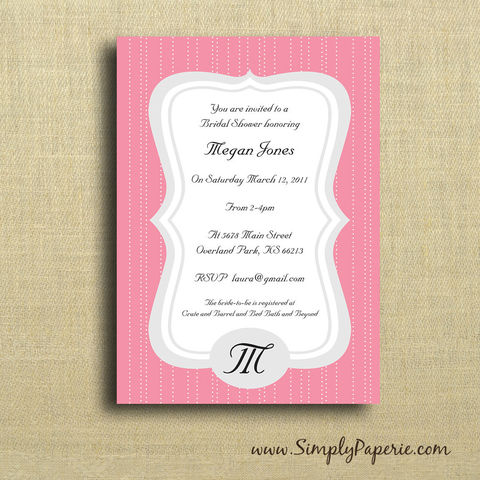 Polkadot,Frame,Invitation,Paper Goods, Cards, Invitation, pink, polka dots, bright, cheerful, party, custom, bride, wedding, shower, baby, personalized, monogram, The Artisan Group