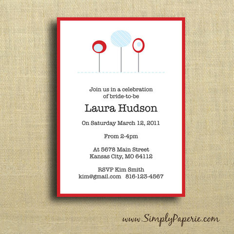 Red,and,Blue,Flowers,Invitations,Paper Goods, Cards, Invitation, bright, cheerful, party, custom, bride, wedding, shower, baby, red, blue, flower, floral, The Artisan Group