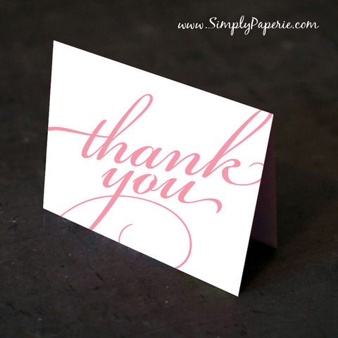 Fancy,Script,Thank,You,Cards,Paper Goods, Cards, elegant, vintage, classic, scrolls, custom, wedding, The Artisan Group, tangerine, thank you card, foldover
