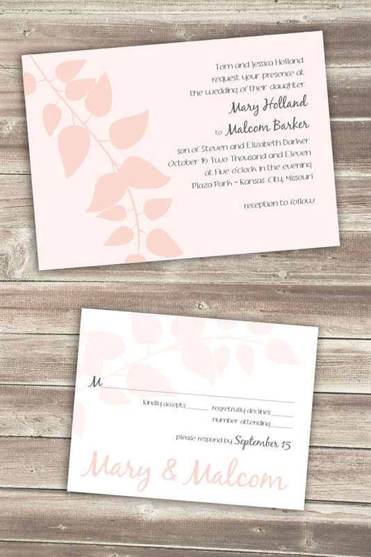 Blush Pink Wedding Invitations - product images  of 