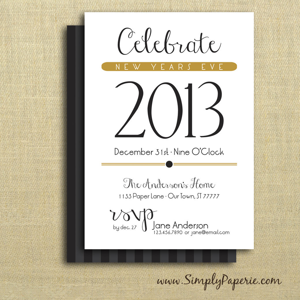 celebrate new year party invitations - simply paperie celebrate new year party invitations - simply paperie, Party invitations