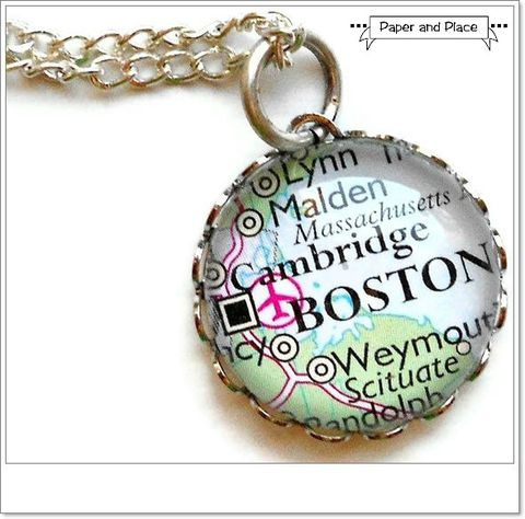 Map,Necklace,Boston,Cambridge,Massachusetts,Bubble,Small,Petite,Simple,boston, boston map, travel map necklace,Jewelry,pendant,destination,atlas,custom,traveller,world,silver,travel,map,cambridge,student,chain,bezel