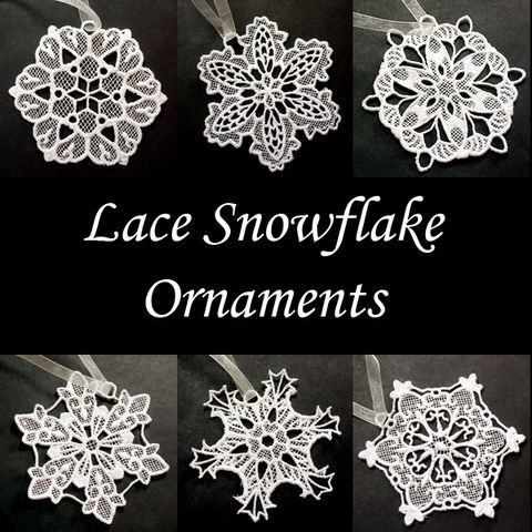 Snowflake,Lace,Ornaments,ornament, snowflake, lace, Christmas, tree, white, heirloom