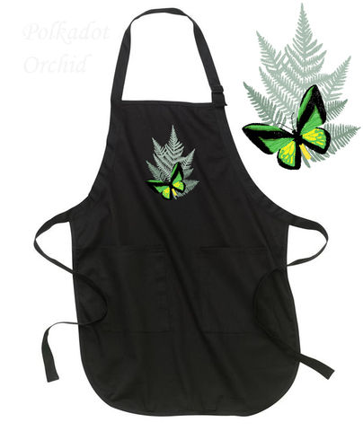 Tropical,Butterfly,Embroidered,Apron,embroidered, apron, butterfly, kitchen