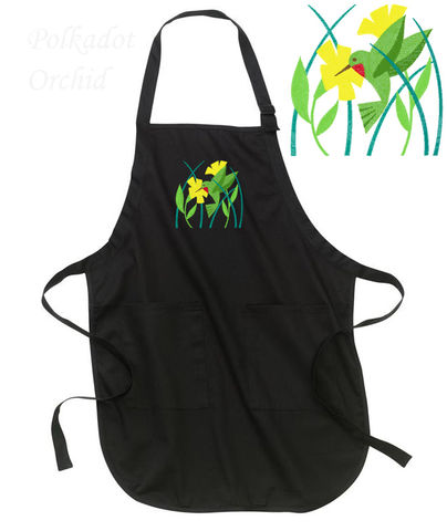Country,Hummingbird,Embroidered,Apron,embroidered, apron, hummingbird, bird, country, kitchen