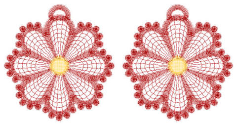 Floral,Lace,Earrings,Using,Two,Custom,Colors,lace, earrings, custom, favorite color, dangle, fashion, accessory, jewelry
