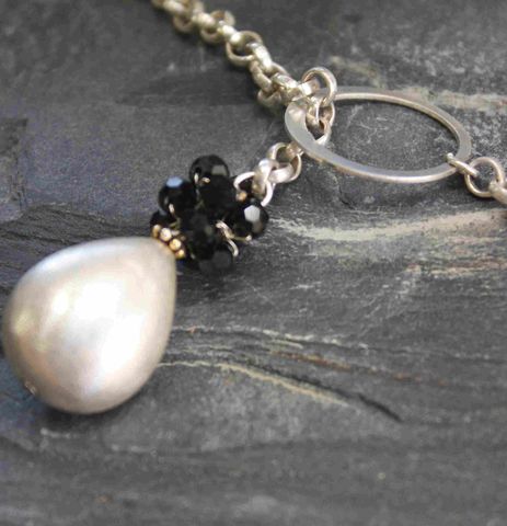 Pearl,lariat,necklace,sterling silver, lariat, necklace, swarovski, ruby, citrine, swarovski crystals,crystal,evening, cocktail, wedding,vermeil, mixed metal,semi precious,gemstones,pearl