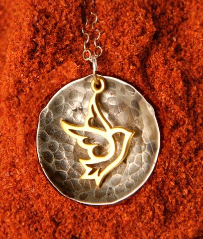 Dove,necklace,pink, yoga, yogini, blessings, hand made, jewelry