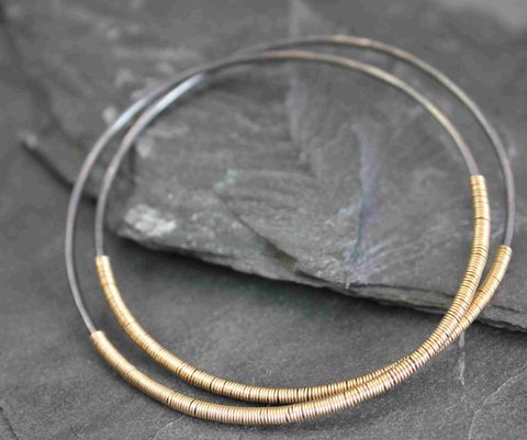 Dark,moon,bangle,Gold, moon, entangled, mixed metals, circles, bracelet, bangle,villain accessories, Silver jewelry, silversmithing, sterling jewelry,sterling silver, handmade