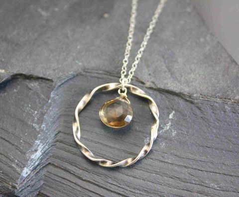 Lemon,Drop,necklace,Silver jewelry, silversmithing sterling jewelry,sterling silver, handmade