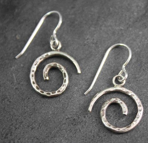 Spiral,sterling,silver,earrings,silvermith, labyrinth,silver earrings, spiral, villain accessories, meditation,hand made