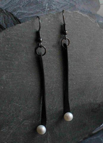 Pendulum,earrings,Large,Statement, Earrings, organic, metal, classic, jewelry, earrings, sterling, black, modern