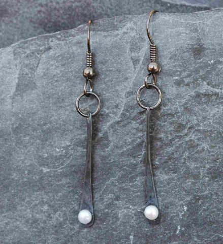 Pendulum,earrings,Statement, Earrings, organic, metal, classic, jewelry, earrings, sterling, black, modern
