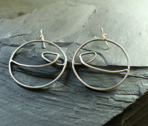 Tidal,hoops,earrings, hoops, sterling, villain accessories,ocean, wave, bold, funky, bohemian