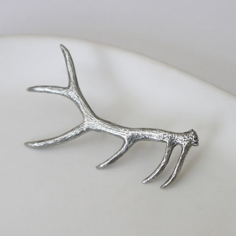 Pewter,Antler,Brooch,antler, deer, animal, vintage, pewter, silver, brooch, gift, pin, womens