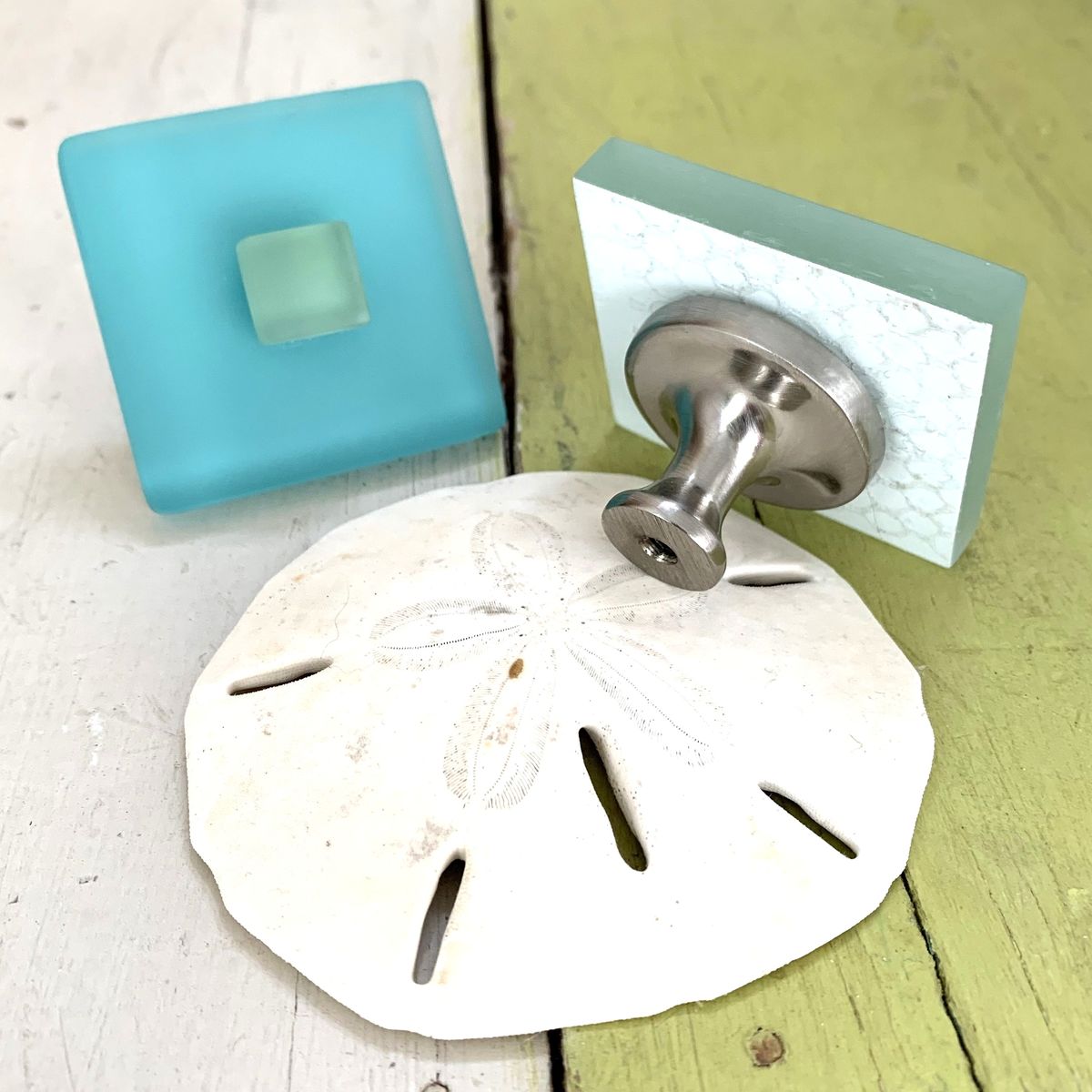 Beach House Drawer Knob Pull Glass Coastal Decor 11.75