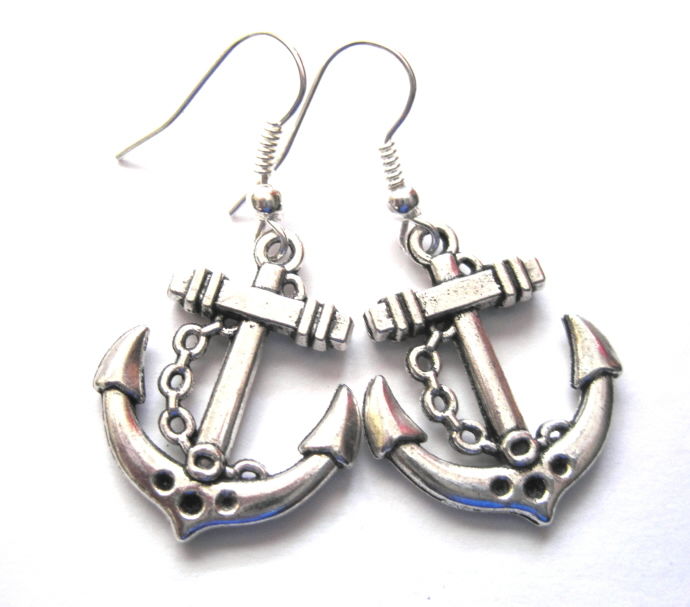 Nautical Anchor Dangle Earrings Vamps Jewelry Gothic Victorian Jewelry
