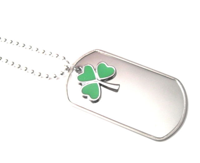4 leaf clover dog tag