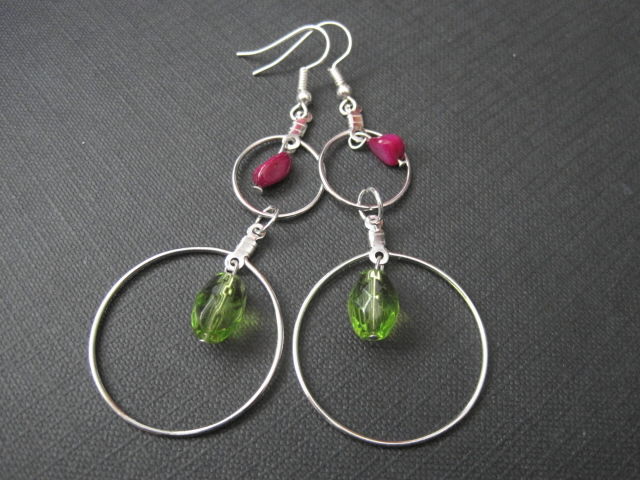 Natural Mother Of Pearl MOP Big Circle Earrings Kidney Ear Wires