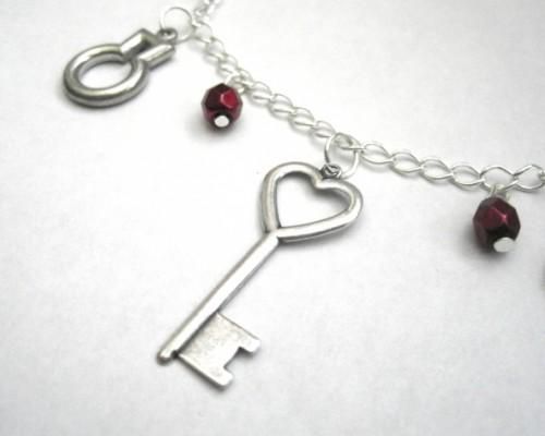 Charm Necklace Alice In Wonderland Key Necklace Peephole Door Key