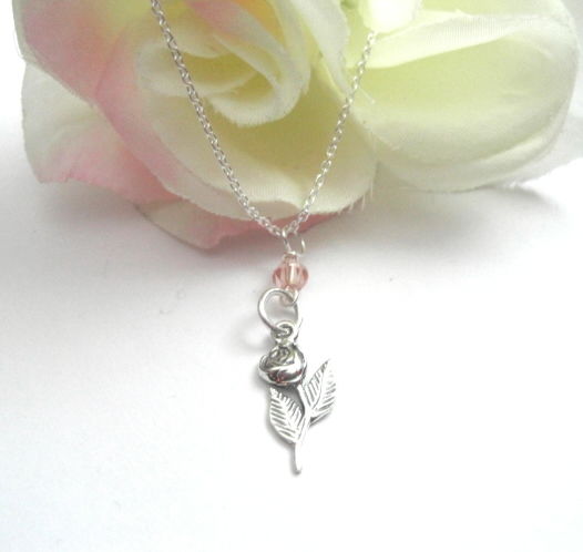 Sterling Silver Romantic Rose Necklace - V's Victorian Goth