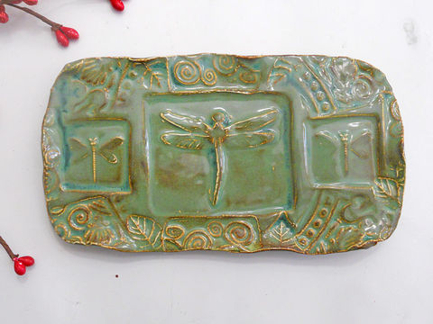 Dragonfly,Soap,Dish,Ceramic,Sponge,Holder,w,feet,rustic,green,Butter,Ceramics_And_Pottery,Soap_Dish,Clay,Ceramic_Butter_Dish,Sponge_Holder,Dragonfly_Dish,Butter_Dish,Etsymudteam,Kitchen,Dragonfly_Soap_Dish,Ceramic_Soap_Diah,Ceramic_Dragonfly,Rustic,Woodland_Forest,olive_green,earthenware clay,glaze,ceramic,pottery