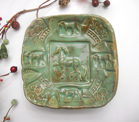 Horse,Bowl,Serving,Plate,Handmade,Pottery,Ceramics_and_Pottery,Ceramic,ceramic_bowl,island_wedding,serving_bowl,candy_bowl,cereal_bowl,lace_bowl,horse_bowl,ceramic_horse_bowl,etsymudteam,green,eqestrian,island_girl_pottery,jacqueline_allard,earthenware_clay,glaze,love