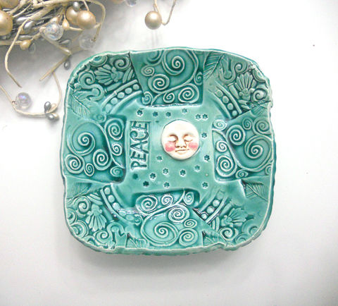 Ceramic,Moon,Bowl,Peace,w,feet,Blue,Lace,Handmade,Pottery,Ceramics_And_Pottery,Ceramic_Bowl,Ceramic_Moon_Bowl,Moon_Bowl,Cereal_Bowl,Island_Girl_Pottery,Serving_Bowl,Stars,Lace_Bowl,Kitchen,Rustic,Woodland_Forest,earthenware clay,glaze,love