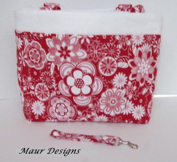 Red,and,White,Floral,Tote,Bag,Red and White Floral Tote Bag
