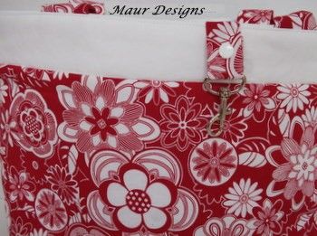 Red and White Floral Tote Bag - product images  of 