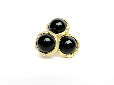 Black,and,Matte,Gold,Rhinestone,Stretch,Ring,beaded stretch ring,cluster ring,stretch ring,matte gold,one size fits most, trendy ring,stretchy ring,black ring