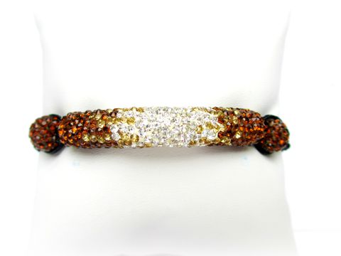 Topaz,and,White,Pave,Crystal,Bracelet,beaded bracelet,pave bracelet,Rhinestone bracelet,shamballa inspired,pave bar,topaz and white,topaz,brown