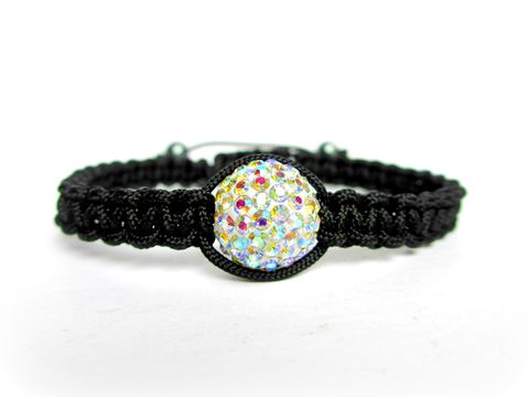 Macrame,Pave,Bracelet,,Adjustable,macrame pave bracelet,macrame bracelet,shamballa inspired,friendship bracelet,adjustable bracelet,pave bracelet,AB aurora borealis bracelet